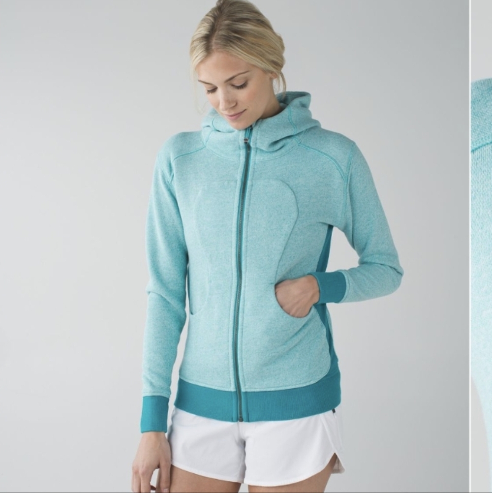 LULULEMON athletica Light Blue and Teal Zip-Up Jacket On The Daily Hoodie 4